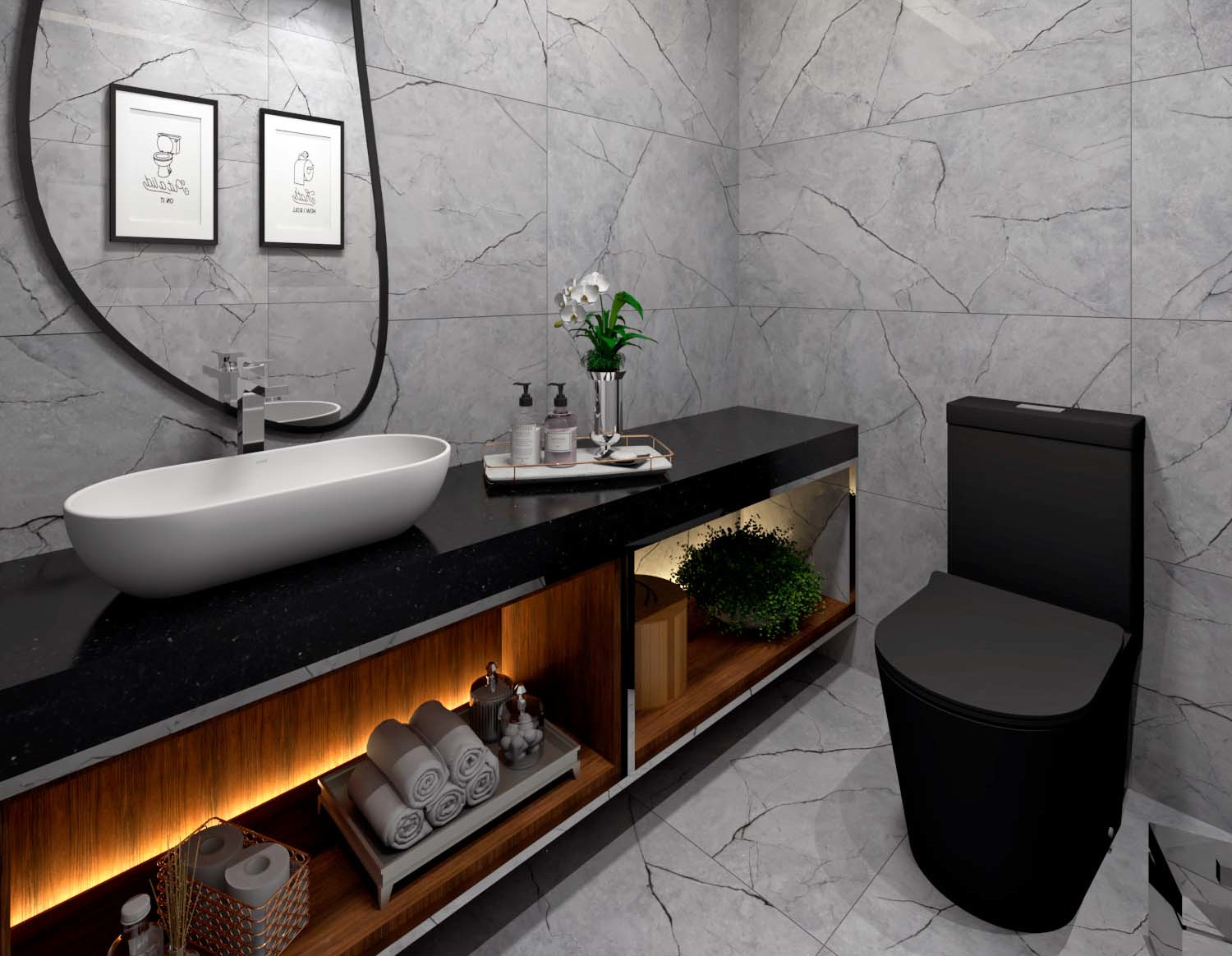 Ambiente decorado com cerâmica Liverpool