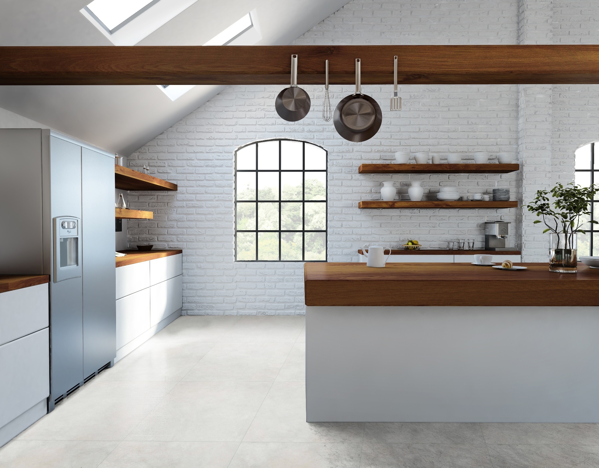 Ambiente decorado com cerâmica Madrid Plata